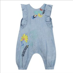 Catimini Baby Girl’s Tencel Embroidered Safari Living Zayn Snap Jumpsuit 9 Month